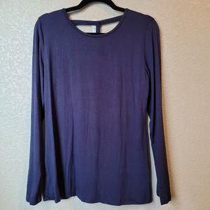 NWT Misakia Navy Blue Long Sleeve Strap Tee Shirt